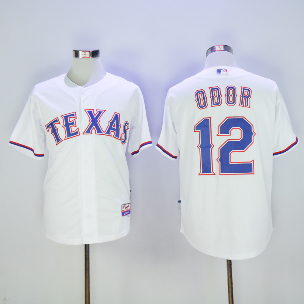 Men Texas Rangers #12 Odor White MLB Jerseys->youth mlb jersey->Youth Jersey
